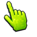 3D Lime Pixel Pointer