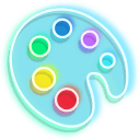 Neon Brush & Palette Cursor Pack hand cursor preview