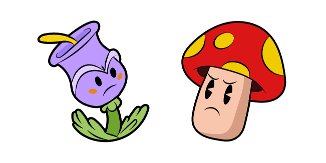 Custom Cursor Pack: Cuphead Terrible Tulip and Murderous Mushroom ...