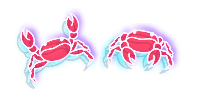 Cute Neon Crab Custom Cursor Pack