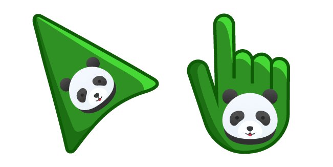 Custom Cursor Pack: Panda on Bamboo Green Background - Cursor Helper