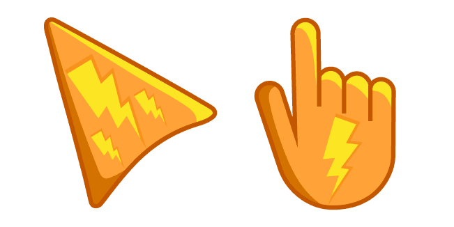 Custom Cursor Pack: Yellow Lightnings on Orange Background - Cursor Helper