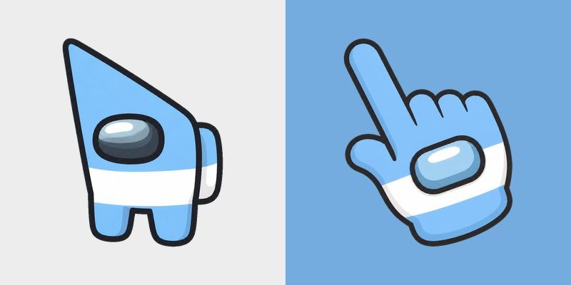 Among Us Argentina Flag Colors custom cursor pack preview for Chrome, Edge and Windows