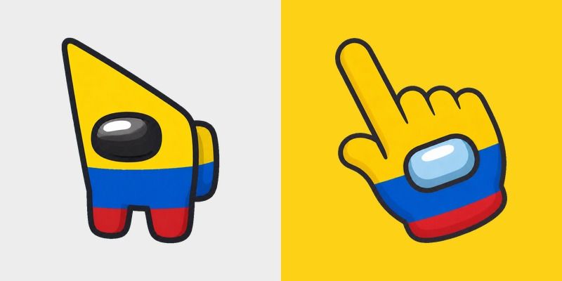 Among Us Colombia Flag Colors custom cursor pack preview for Chrome, Edge and Windows
