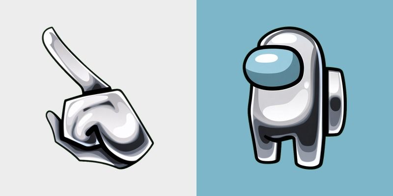 Among Us Gray Chrome Character