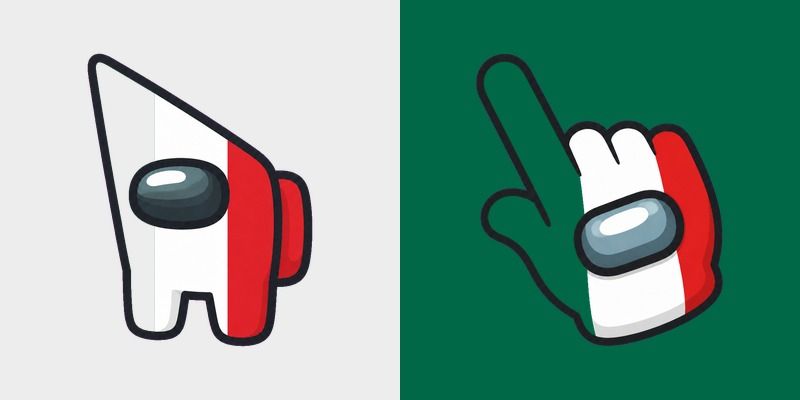 Among Us Mexico Flag Colors custom cursor pack preview for Chrome, Edge and Windows