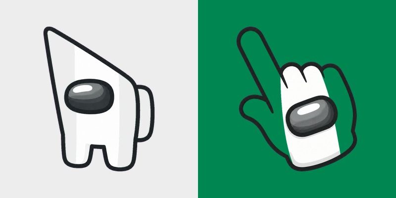 Among Us Nigeria Flag Colors custom cursor pack preview for Chrome, Edge and Windows