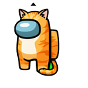 Among Us Orange Cat Character Cursor Pointer