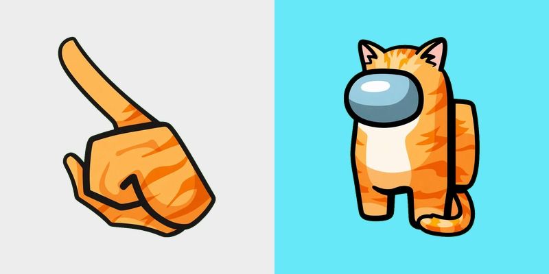 Among Us Orange Cat Character