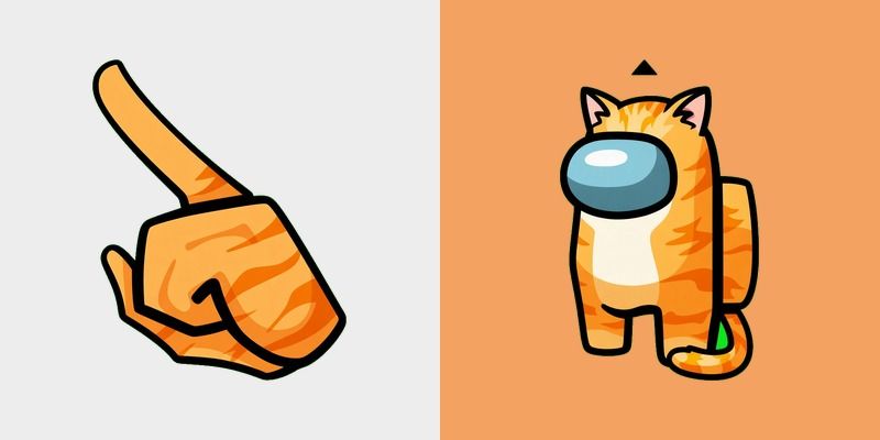 Among Us Orange Cat Character Cursor
