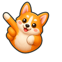 Among Us Orange Corgi Character Pointer