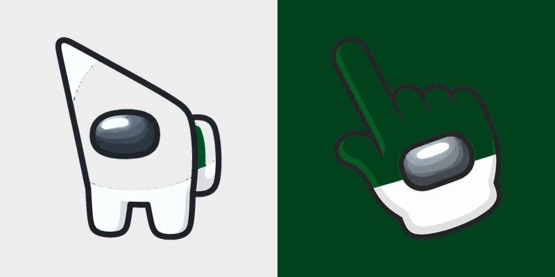 Among Us Pakistan Flag Colors custom cursor pack preview for Chrome, Edge and Windows