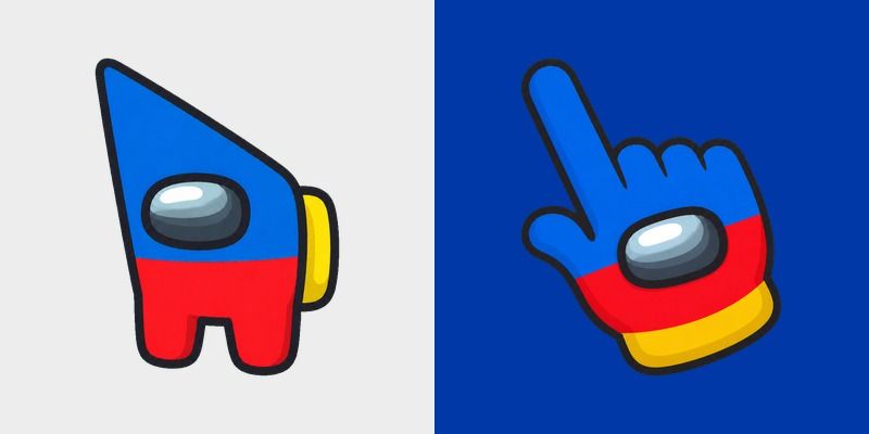 Among Us Philippines Flag Colors custom cursor pack preview for Chrome, Edge and Windows