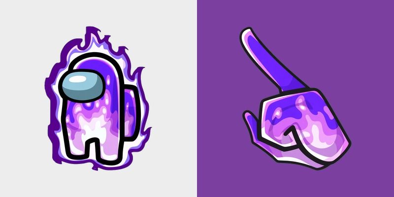Among Us Purple Fire Character Cursor