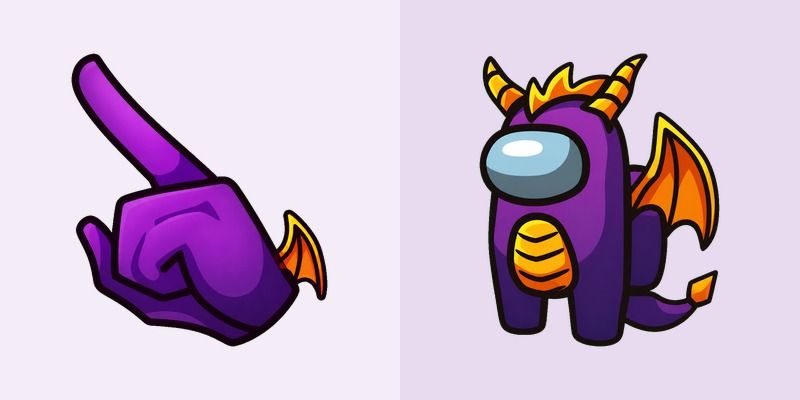 Among Us Purple Spyro Dragon Character