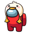 Among Us Red Character in Duck Hat Pointer