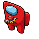 Among Us Red Crewmate Button Default