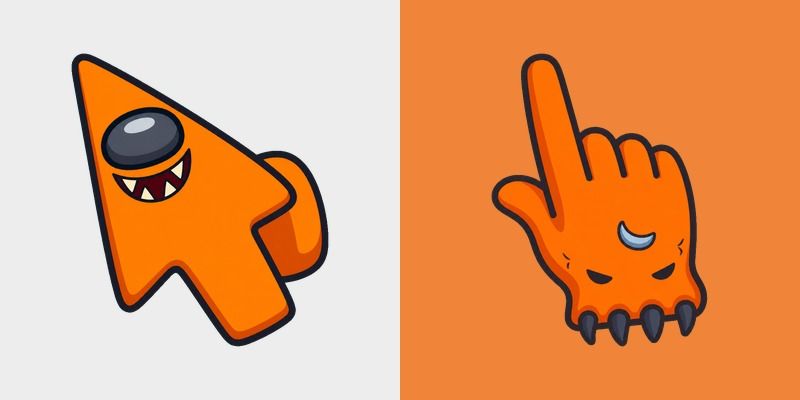 Among Us Show Orange True Form custom cursor pack preview for Chrome, Edge and Windows