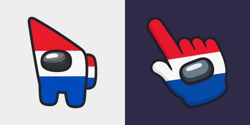 Among Us Thailand Flag Colors custom cursor pack preview for Chrome, Edge and Windows