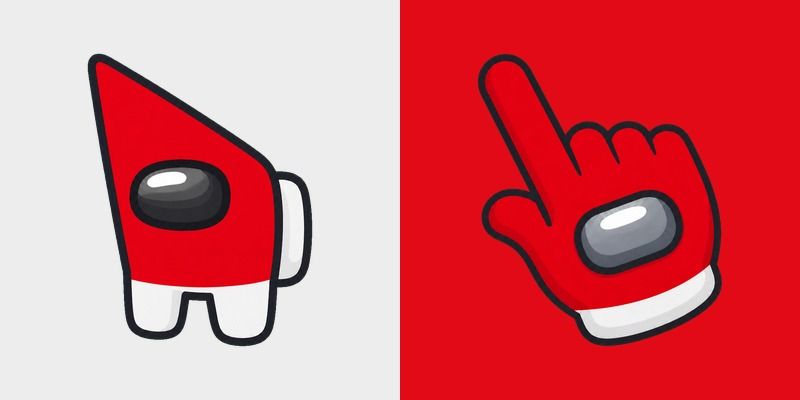 Among Us Turkey Flag Colors custom cursor pack preview for Chrome, Edge and Windows