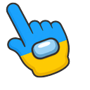 Among Us Ukraine Flag Colors hand cursor preview