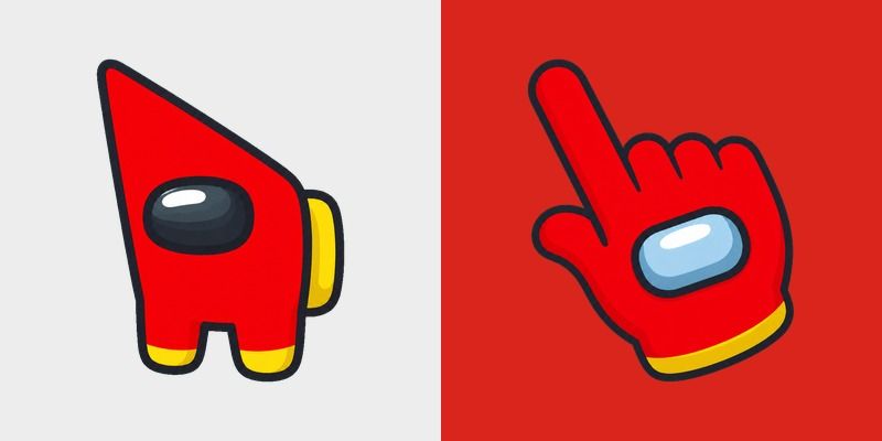 Among Us Vietnam Flag Colors custom cursor pack preview for Chrome, Edge and Windows