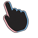 Anaglyph Pastel Blush Sky Pointer