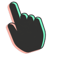 Anaglyph Pastel Peach Mint Pointer