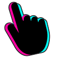 Anaglyph Pink Teal Pointer