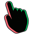 Anaglyph Rainbow Rose Emerald Pointer