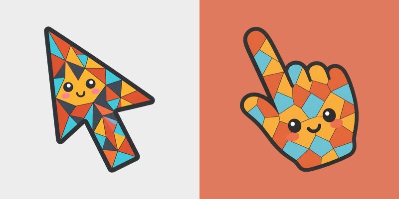 Angular Mosaic custom cursor pack preview for Chrome, Edge and Windows