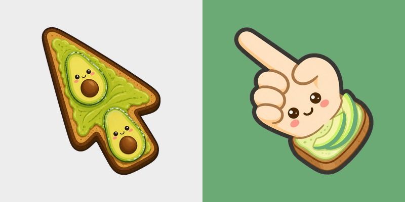 Avocado Toast custom cursor pack preview for Chrome, Edge and Windows