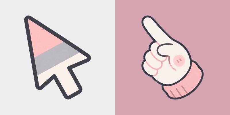 Blush Graphite Palette custom cursor pack preview for Chrome, Edge and Windows