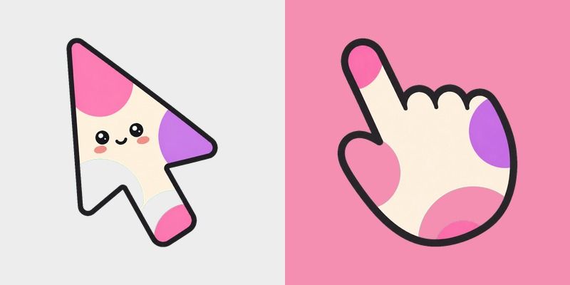 Candy Bauhaus Circle Combo custom cursor pack preview for Chrome, Edge and Windows