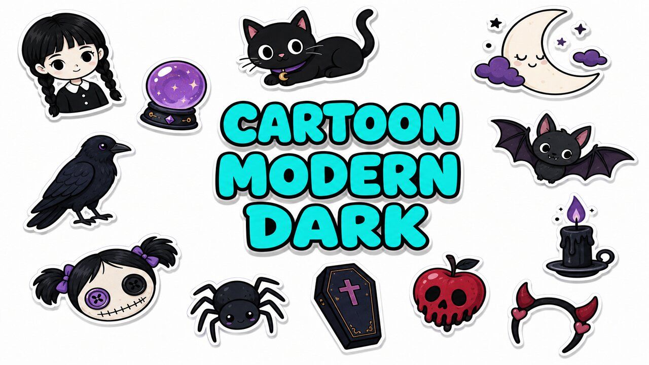 Cartoon Modern & Dark - Custom cursor collection preview