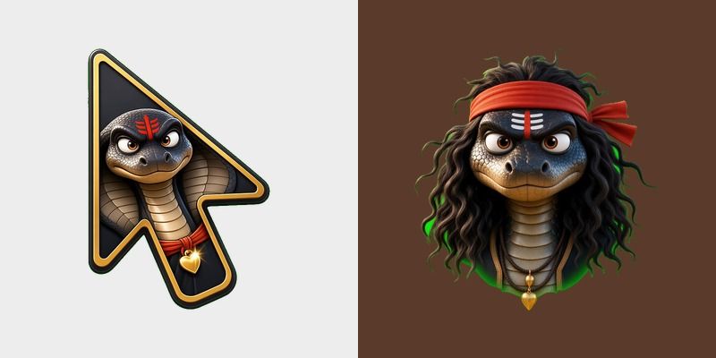 Charcoal Cobra Warrior Cursor