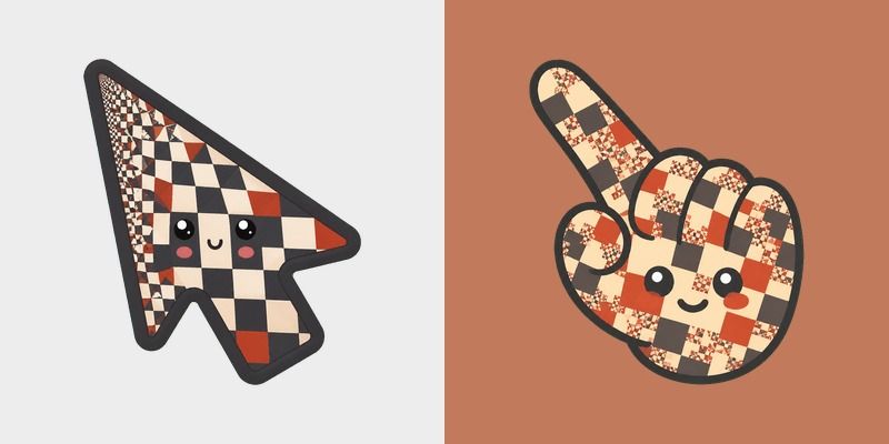 Checker Fractal custom cursor pack preview for Chrome, Edge and Windows