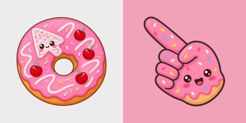 Cherry Donut custom cursor pack preview for Chrome, Edge and Windows