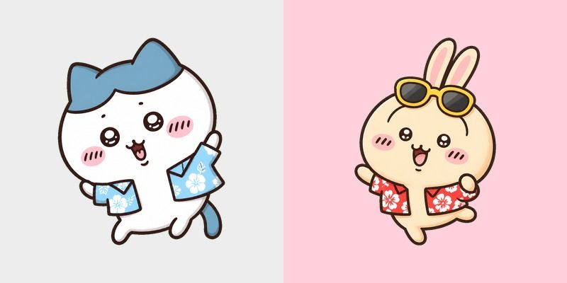 Chiikawa Hachiware and Usagi Hawaiian Shirts