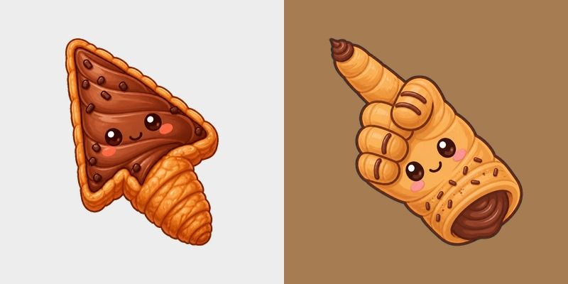 Chocolate Cornet custom cursor pack preview for Chrome, Edge and Windows