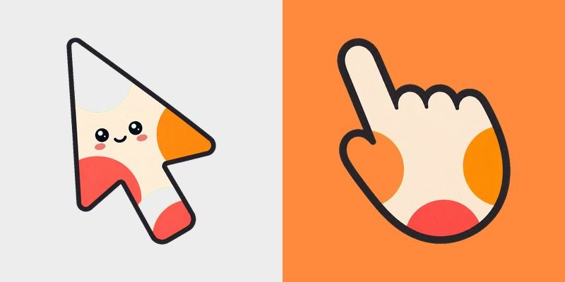 Citrus Bauhaus Arc Pop custom cursor pack preview for Chrome, Edge and Windows