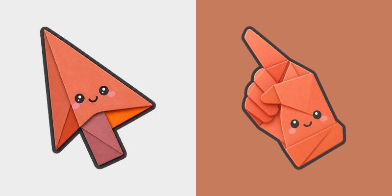 Clay Fire Fold custom cursor pack preview for Chrome, Edge and Windows