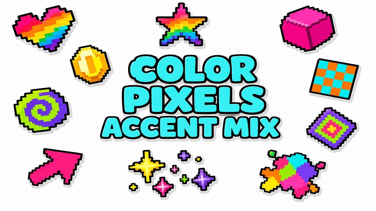 Color Pixels Accent Mix - Custom cursor collection preview
