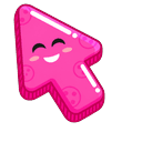 Colorful Smile Hot Pink arrow cursor preview
