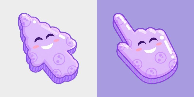 Colorful Smile Lavender Cloud custom cursor pack preview for Chrome, Edge and Windows