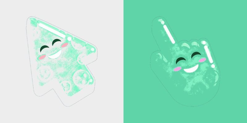 Colorful Smile Mint Jelly custom cursor pack preview for Chrome, Edge and Windows