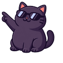 Cool Black Cat in Sunglasses Default