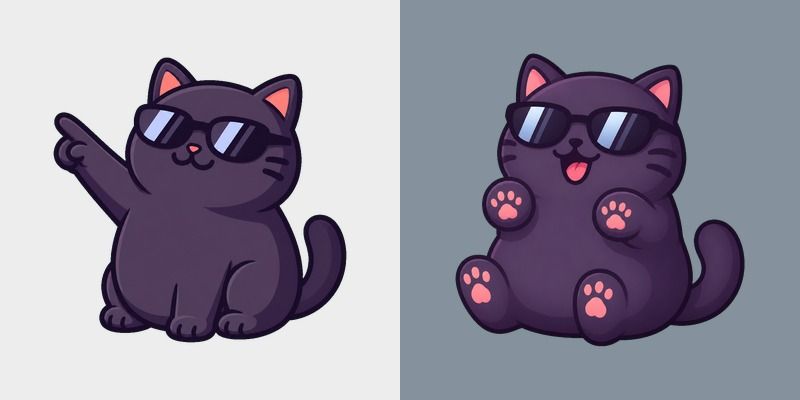 Cool Black Cat in Sunglasses