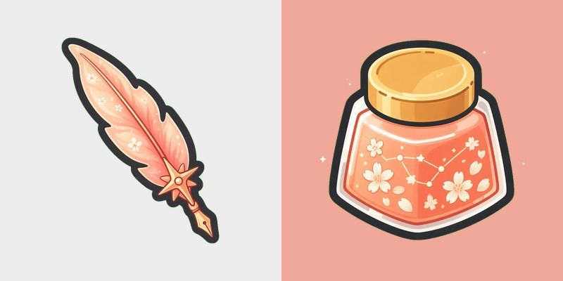 Coral Blossom Quill Cursor