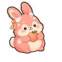 Coral Bunny Peach Cursor Default